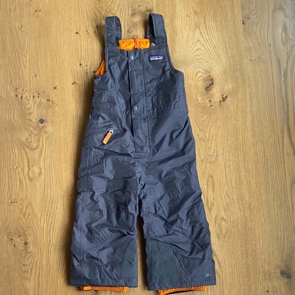 Patagonia Kids' Charcoal and Orange Overalls - Picture 1 of 3